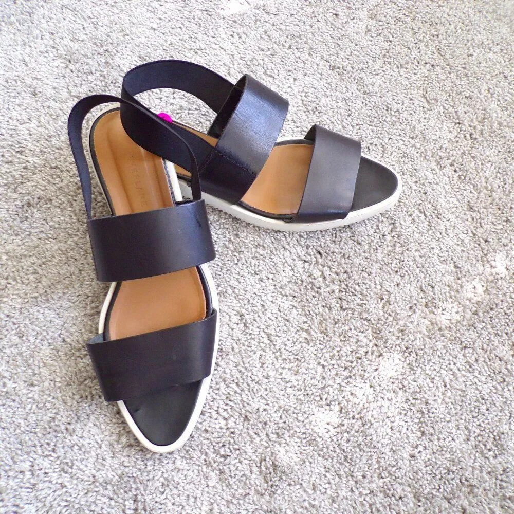Everlane Black leather platform sandals 11